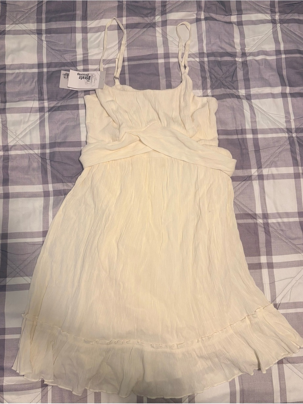 Cream Spaghetti Strap Summer Dress